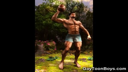 3D Horny Muscular Males!