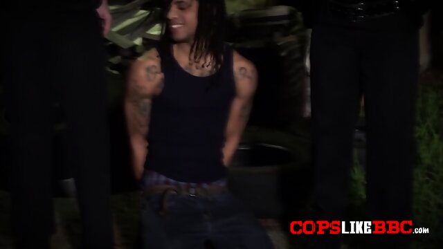 Naughty female cop loves to be fucked hard by black studs in doggystyle!
