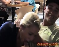 Hot Young Blonde Wants To Fuck In A Cafe