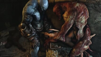 3D animated orgy, anal, Animation orc, orc 3some