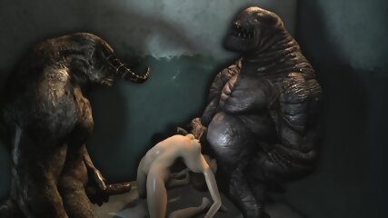 3D cartoon Porno, hardcore, Harsh Monster, fear BDSM