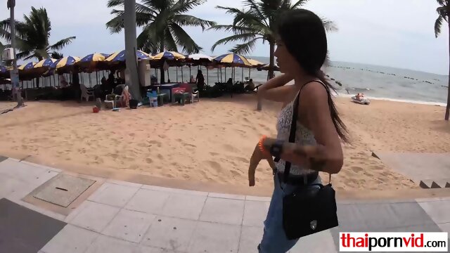 Young Thai girl rides dudes big hard cock cowgirl style
