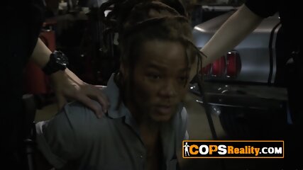 Black Suspect Is Fucking Two Horny And Naughty MILFs At This Garage.