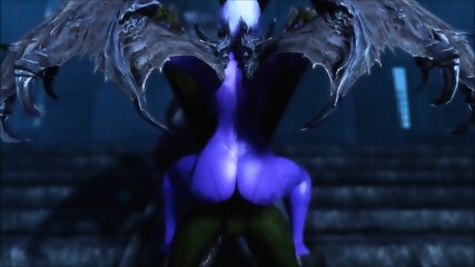 daemon fuck, lingerie, 3D animated blowjob