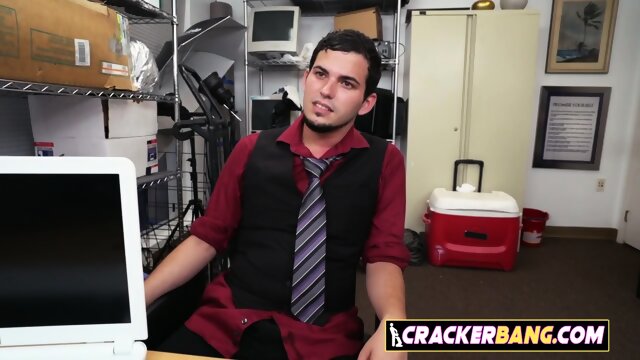 Gay teen loves to suck juicy black dicks during his break time.