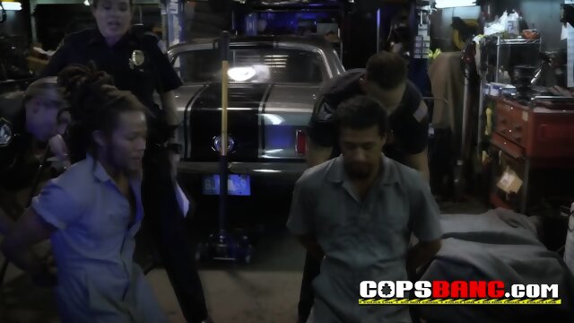 Black suspect is licking a wet and tight pussy before he gets arrested!