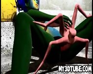Green 3d Babe Gets Fucked By An Alien Spider
