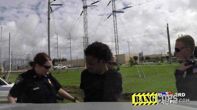 Big booty blonde MILF is getting all covered in cum after a wild hardcore threesome in public.