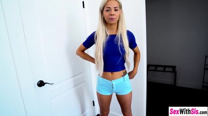 Super Skinny Blonde Teen Fucked By Her Big Stepbrother