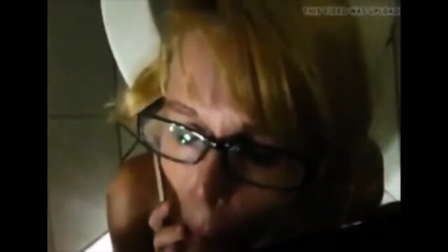 Hot milf with glasses suck dick and get pissed on face