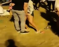 Drunk girl fingered outdoor party