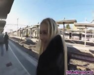 Pounding Kyras Pussy While Sucking Cock In A Public Train