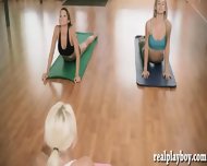 Hot Yoga Session With Super Sexy Big Boobs Blondie Trainer