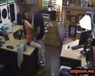 Busty Redhead Chick In Eye Glasses Gets Fucked In A Pawnshop