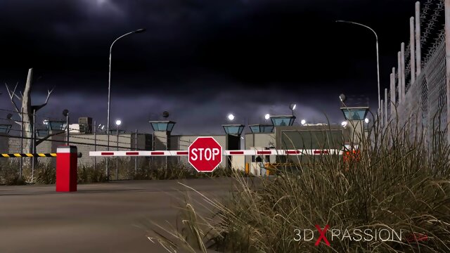 Sexy woman in latex catsuit bangs a pregnant college girl in jail