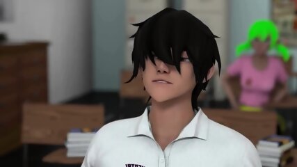 3D Teacher, Gaping, Indoors, Uniform