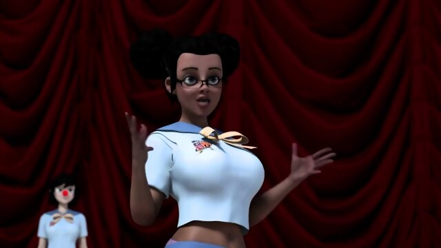 Cute Lesbian Schoolgirls Have Strap-On Sex – 3D Interracial Animation