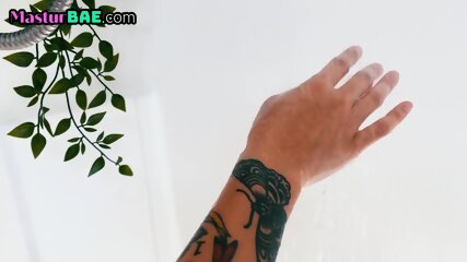 tattoo, asian, fingering, masturbating