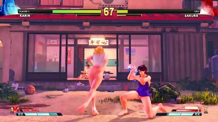 Bottomless Fighter - Karin Vs Sakura (Laundry Night Match)