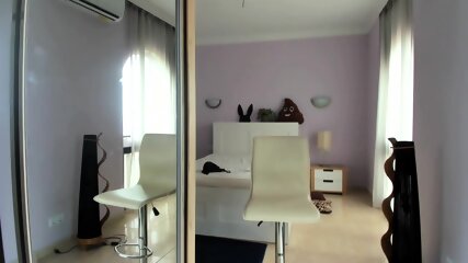 Hot booty latina twerking in front of mirror