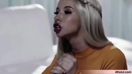 teen, big tits, threesome, blonde