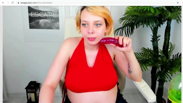 blonde pregnant woman is inviting you to fuck her