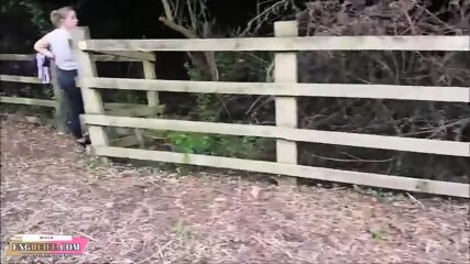 Risky Sex On Public Path Interrupted By Passer