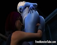 Blue Skinned 3d Lesbian Babe Licking A Pussy Outdoors
