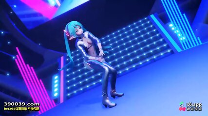 R18 MMD 4K Miku Hatsune Performs on Stage, homemade, striptease