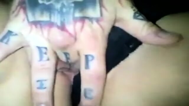 Alternative couple having kinky bondaged sex