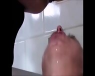Girl shit and piss on a man mouth