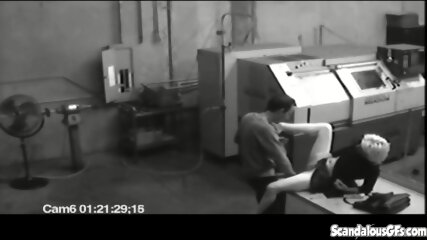 MILF blonde masturbates at work then jerks cock