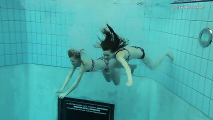 pool sister, underwater girls, nude, pool