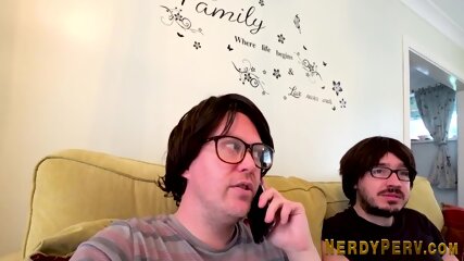 Amateur brit sucks nerds hard dick