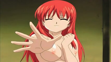 redhead, hentai, threesome, hentai anime