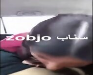 An Iraqi woman sucks and produces in the car