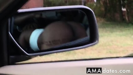 amateur, in car, sucking black dick, outdoor