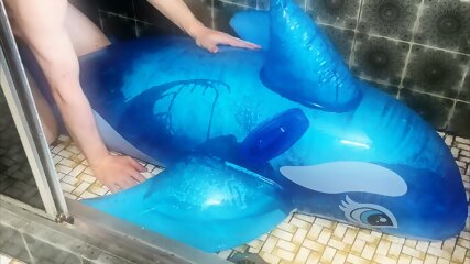 Hump And Cum On Intex 2m Blue Whale Part Filled With Water