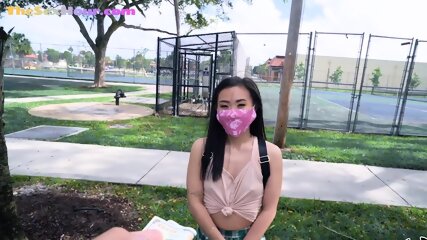 Tattooed Asian Teen Picked Up For Public Sex In Car