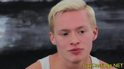 Gaycastings Blondynka Twink ślinka Na Kutasie