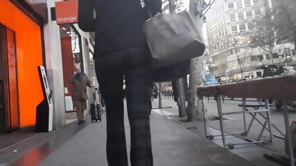 mature, candid ass walking street jeans milf, big ass, public