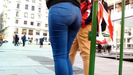 Candid ass jeans walking on the street teen, for women, public, teens