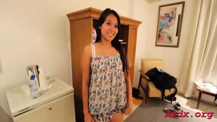 Naked young asian maid gets a doggy fuck