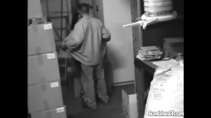 Hot Sexy Babe Sucking and Fucking her pussy at the stock room