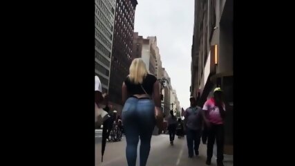 big ass, blonde, candid ass jeans walking street, homemade