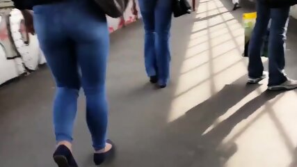 teens, candid ass in jeans walking, teen, public