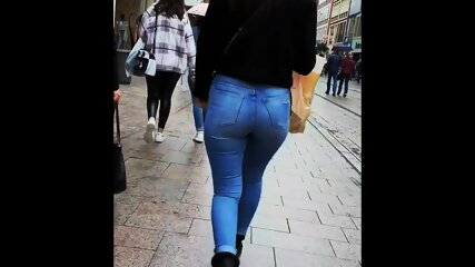 public, homemade, spy, candid ass in jeans walking