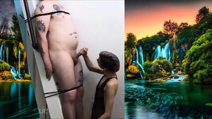 FEMDOM BLOWJOB Bondage Handjob Giving Head Dominatrix Teen Mistress JASPER BLUE Male Slave Cum Swallow