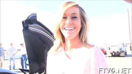 Awesome Young Blonde Kennedy Leigh In Front Of The Camera