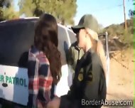 Young Latina Crossed The Border To Make 3some With Officers